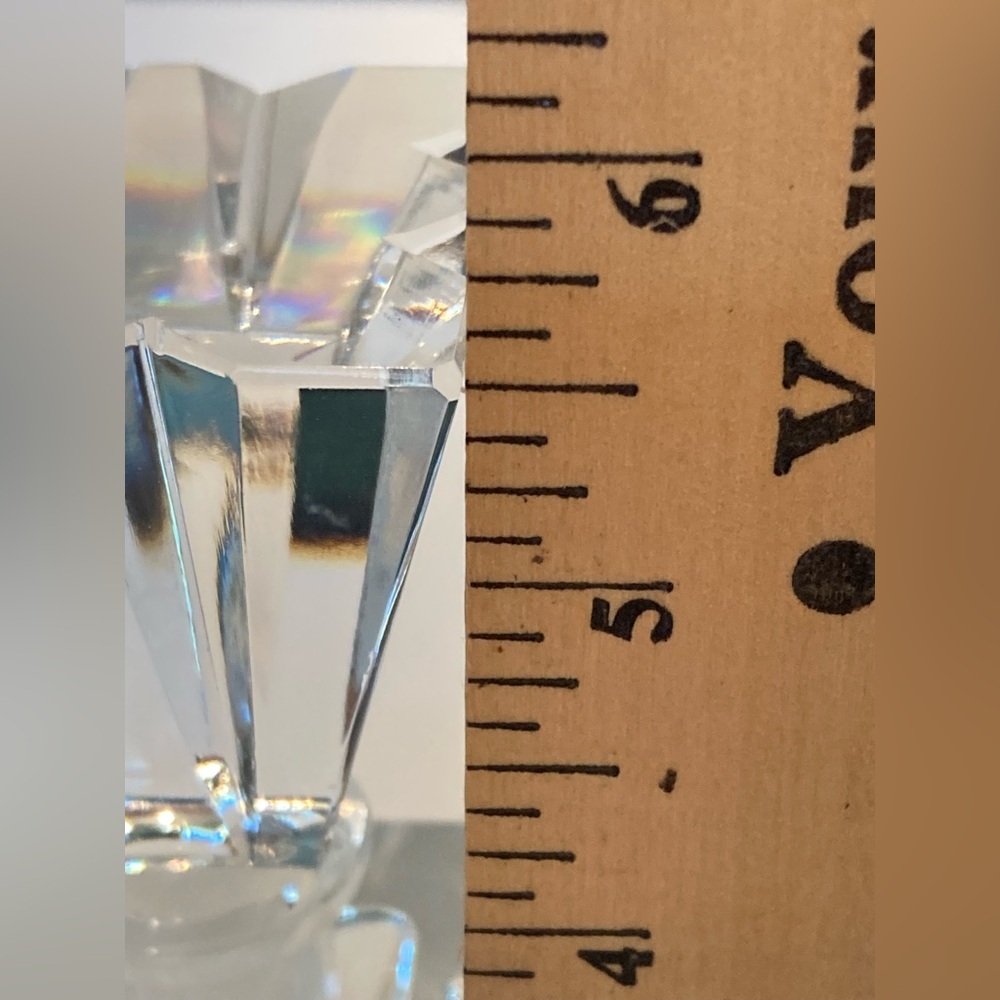 Stunning Crystal Glass Faceted Cut Perfume Bottle Art Deco Table Decor 6” - Picture 7 of 8